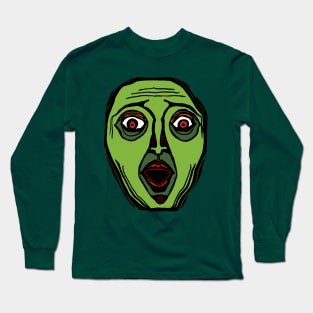 Fright Face (transparent) Long Sleeve T-Shirt